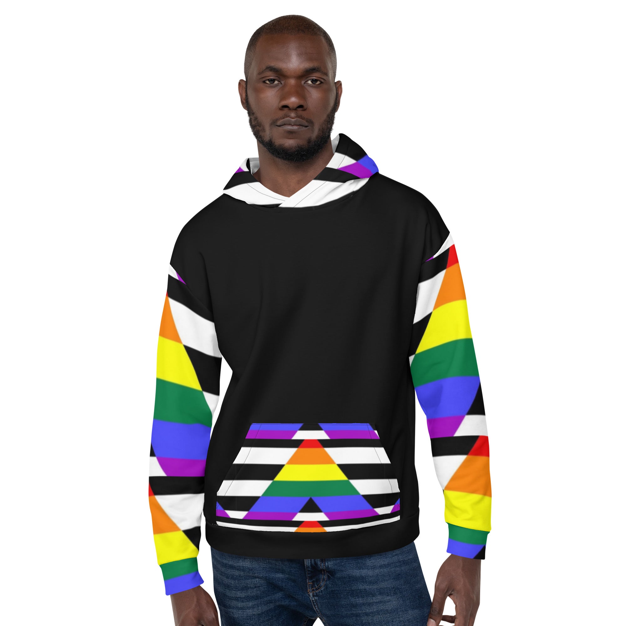 Straight Ally Pride Hoodie – Inclusive Rainbow A-Flag Design | Comfortable Fit