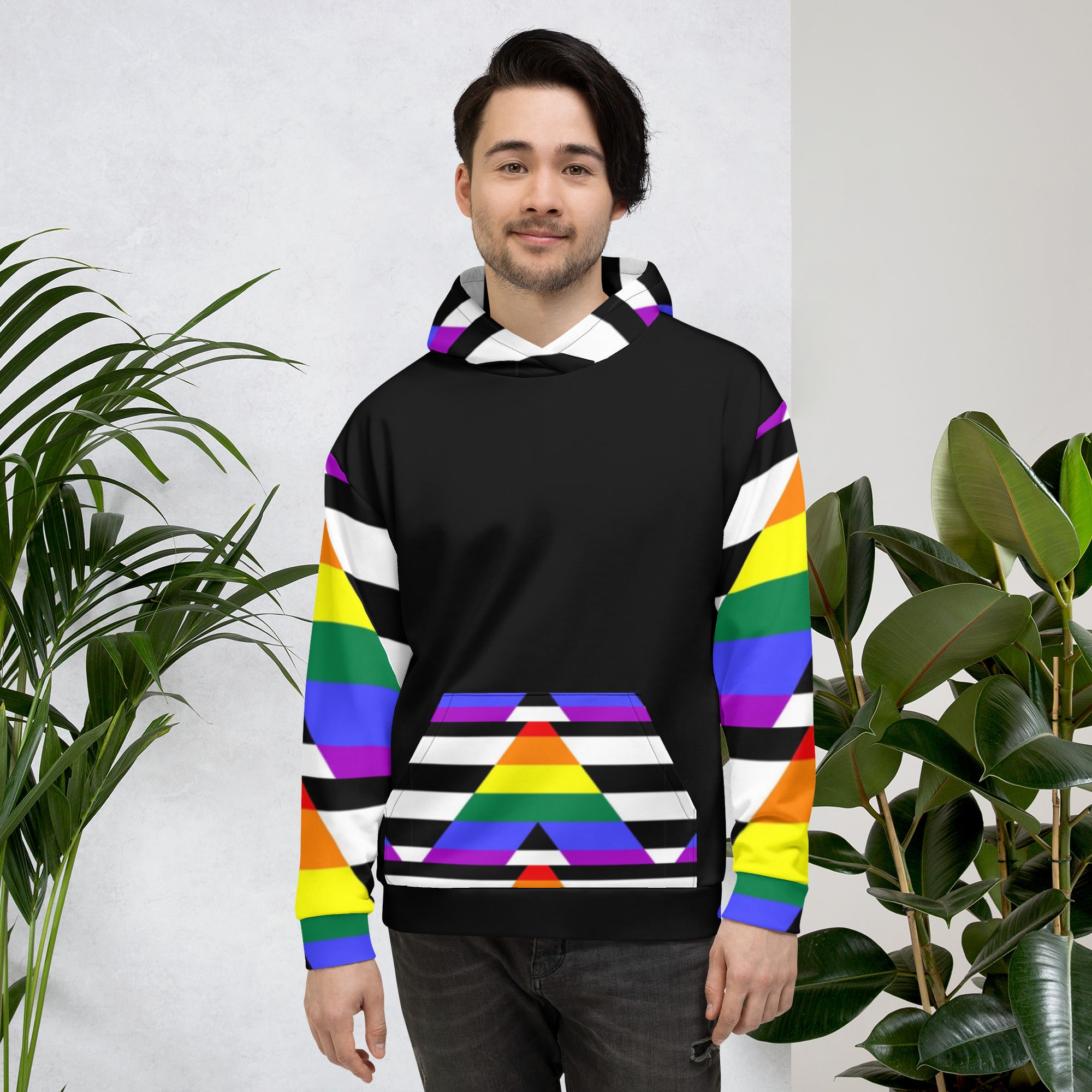 Straight Ally Pride Hoodie – Inclusive Rainbow A-Flag Design | Comfortable Fit