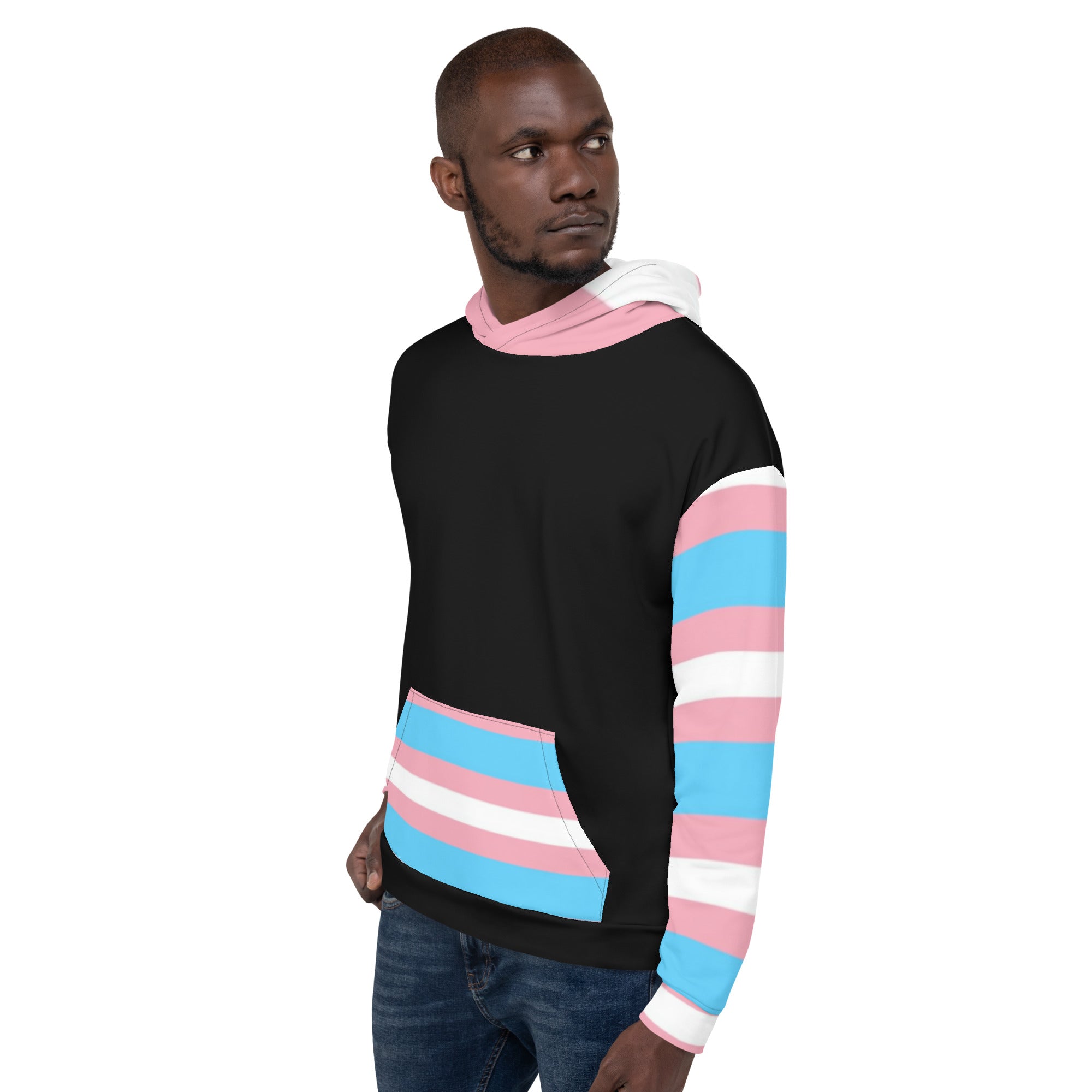 Transgender Pride Flag Hoodie – Light Blue, Pink and White | Inclusive and Comfortable