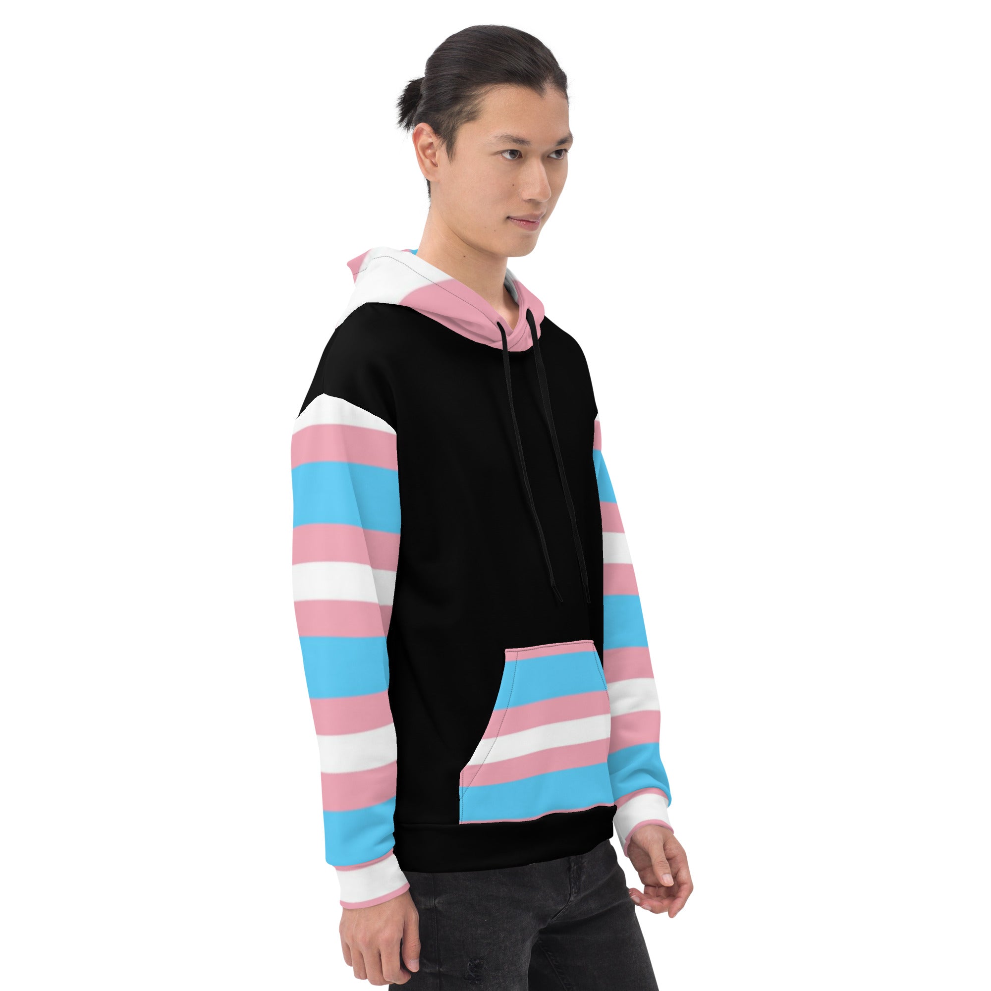 Transgender Pride Flag Hoodie – Light Blue, Pink and White | Inclusive and Comfortable