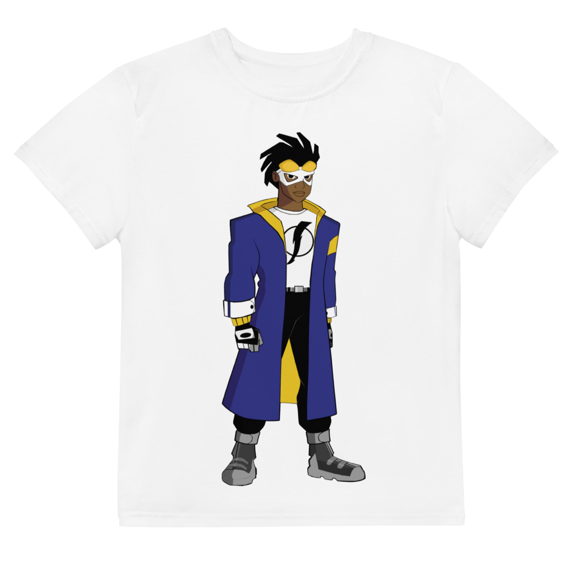 Youth Crew Neck T-Shirt – Super Shock Comic Art Print | Soft Cotton Tee for Kids | Voce Lindx