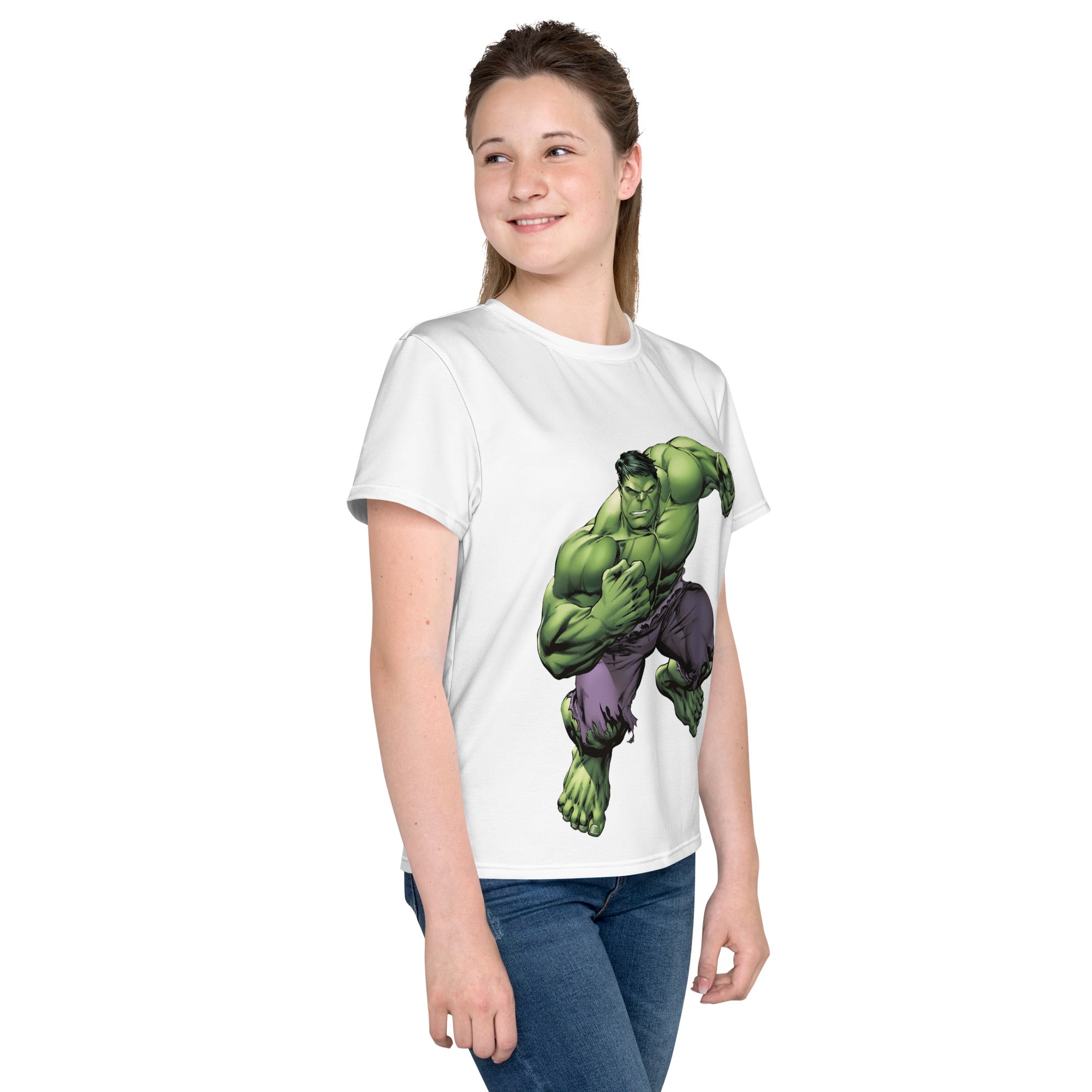 Youth Crew Neck T-Shirt – Hulk Inspired Graphic | Soft Black Cotton Kids Tee | Voce Lindx