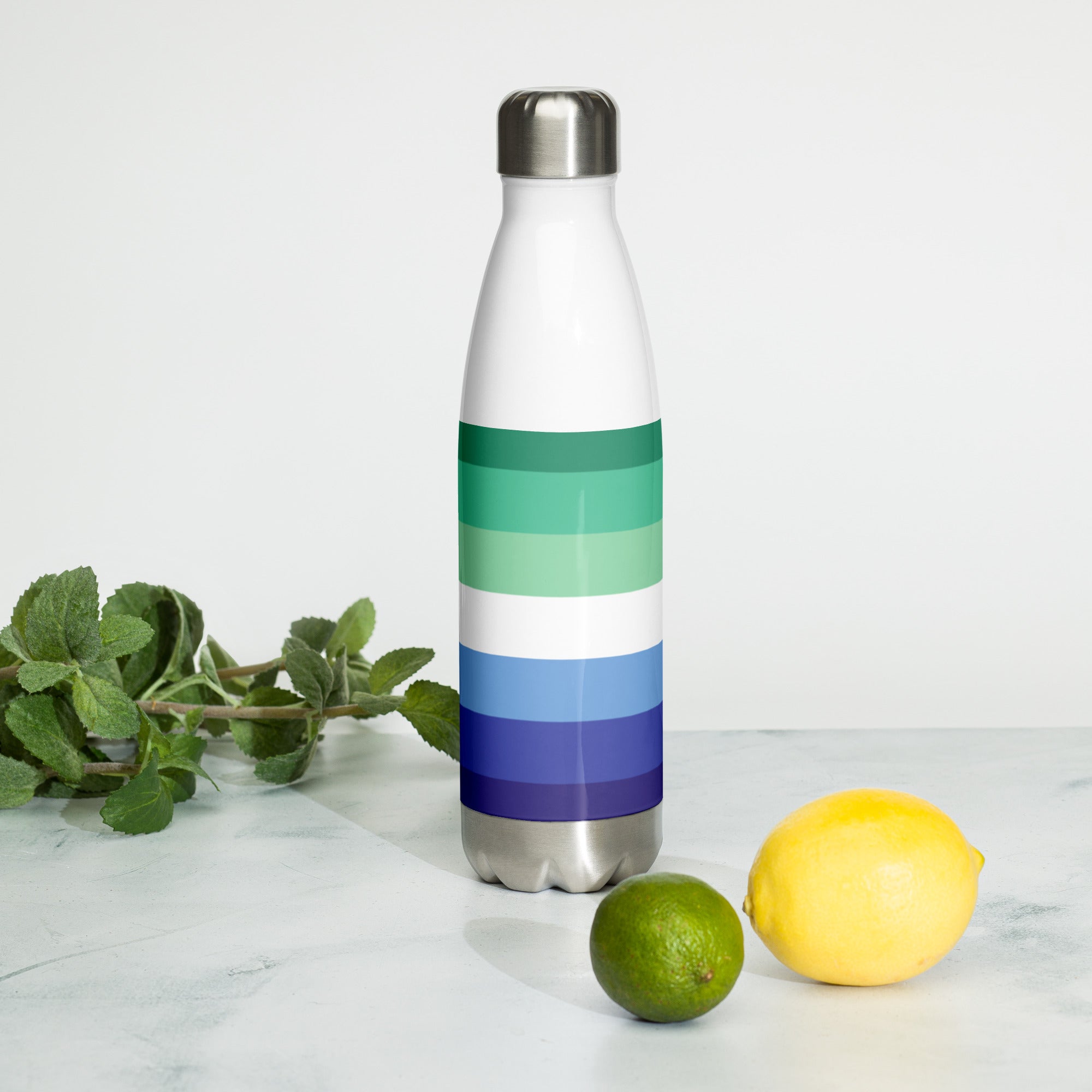 Gay Pride Flag Stainless Steel Water Bottle – 500ml Reusable BPA-Free Insulated Flask | Rainbow LGBTQIA+ Print