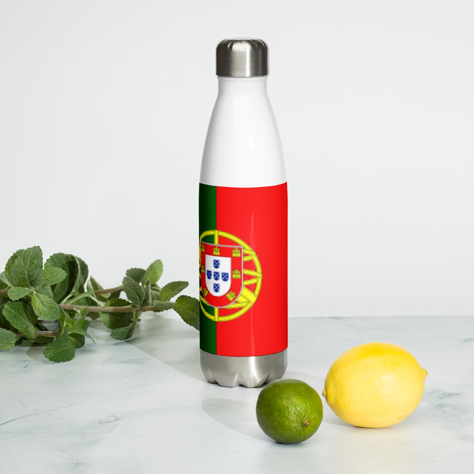 VOCE LINDX Portugal Flag Stainless Steel Water Bottle – 500ml Vacuum-Insulated, Leak-Proof, BPA-Free Flask