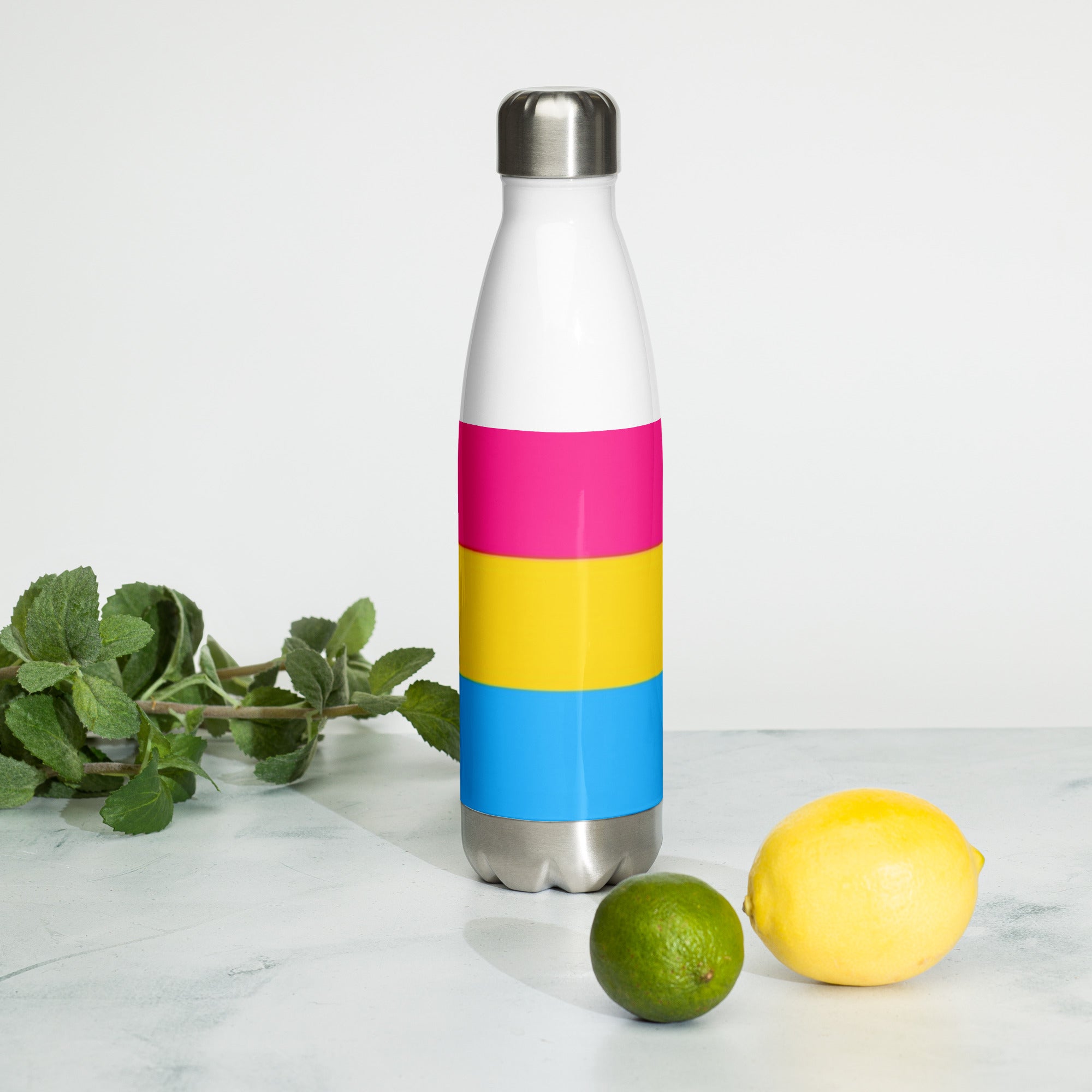 VOCE LINDX Pansexual Flag Stainless Steel Water Bottle – 500ml Insulated, Leak-Proof, BPA-Free, Gloss Finish