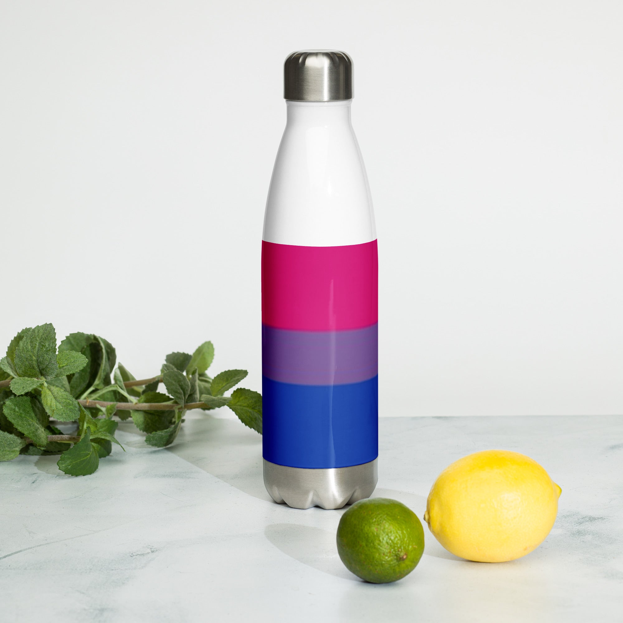 VOCE LINDX Bisexual Flag Stainless Steel Water Bottle – 500ml Double-Walled, Leak-Proof, Gloss Finish
