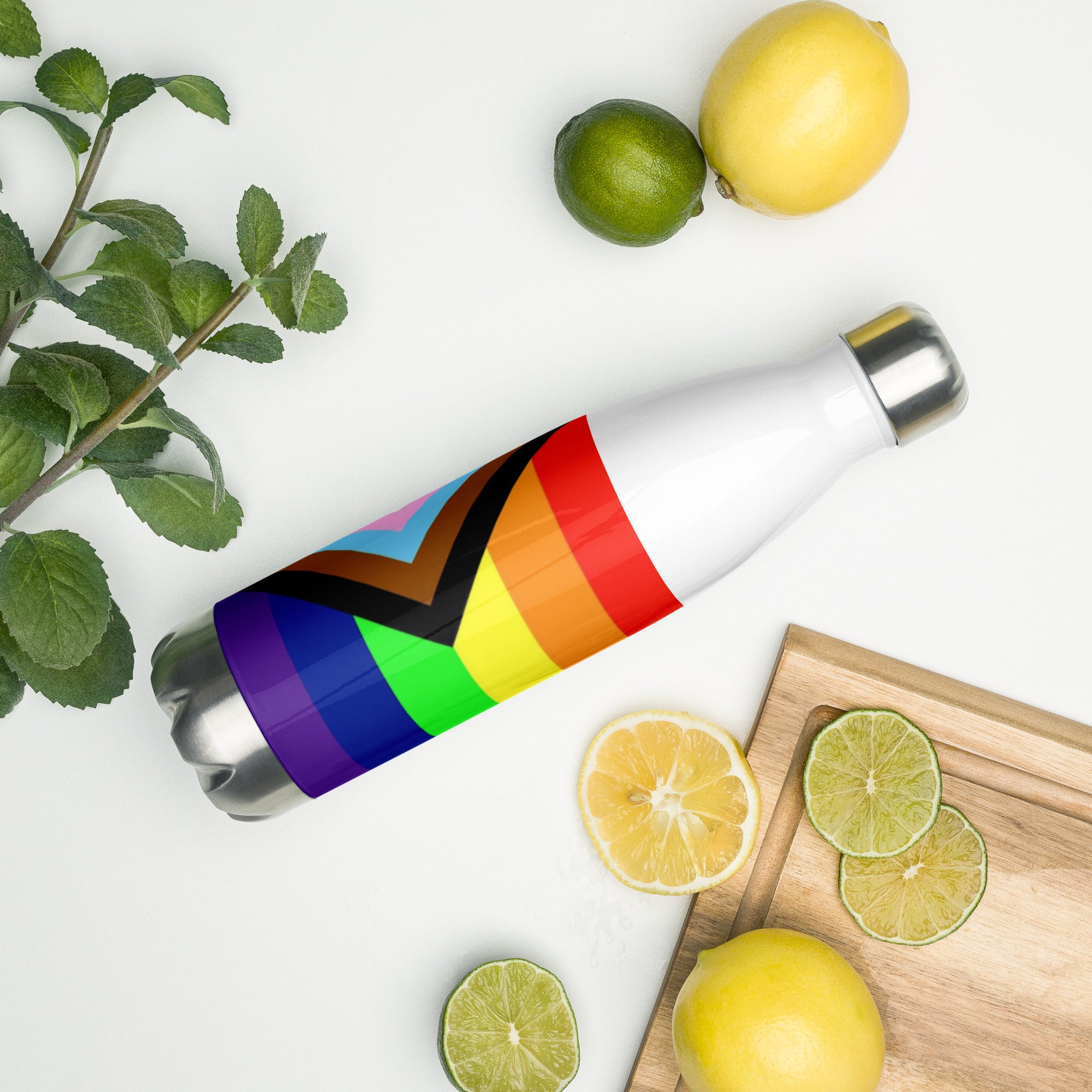 Intersex-Inclusive Pride Flag Stainless Steel Water Bottle – 500ml Reusable BPA-Free Insulated Flask | LGBTQIA+ Equality Design