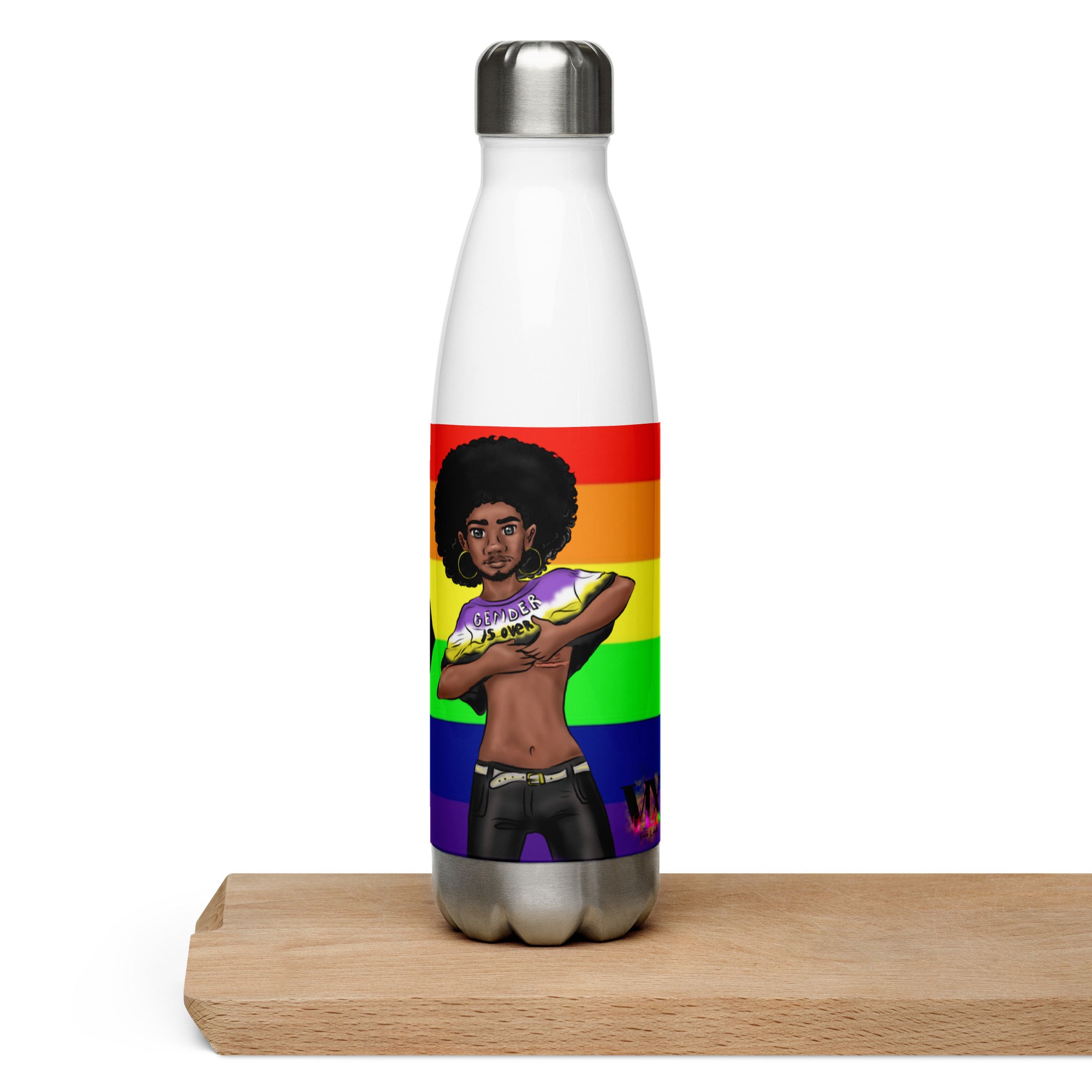 VOCE LINDX Non‑Binary & Intersex‑Inclusive Pride Stainless Steel Water Bottle – 500 ml Vacuum‑Insulated, Leak‑Proof