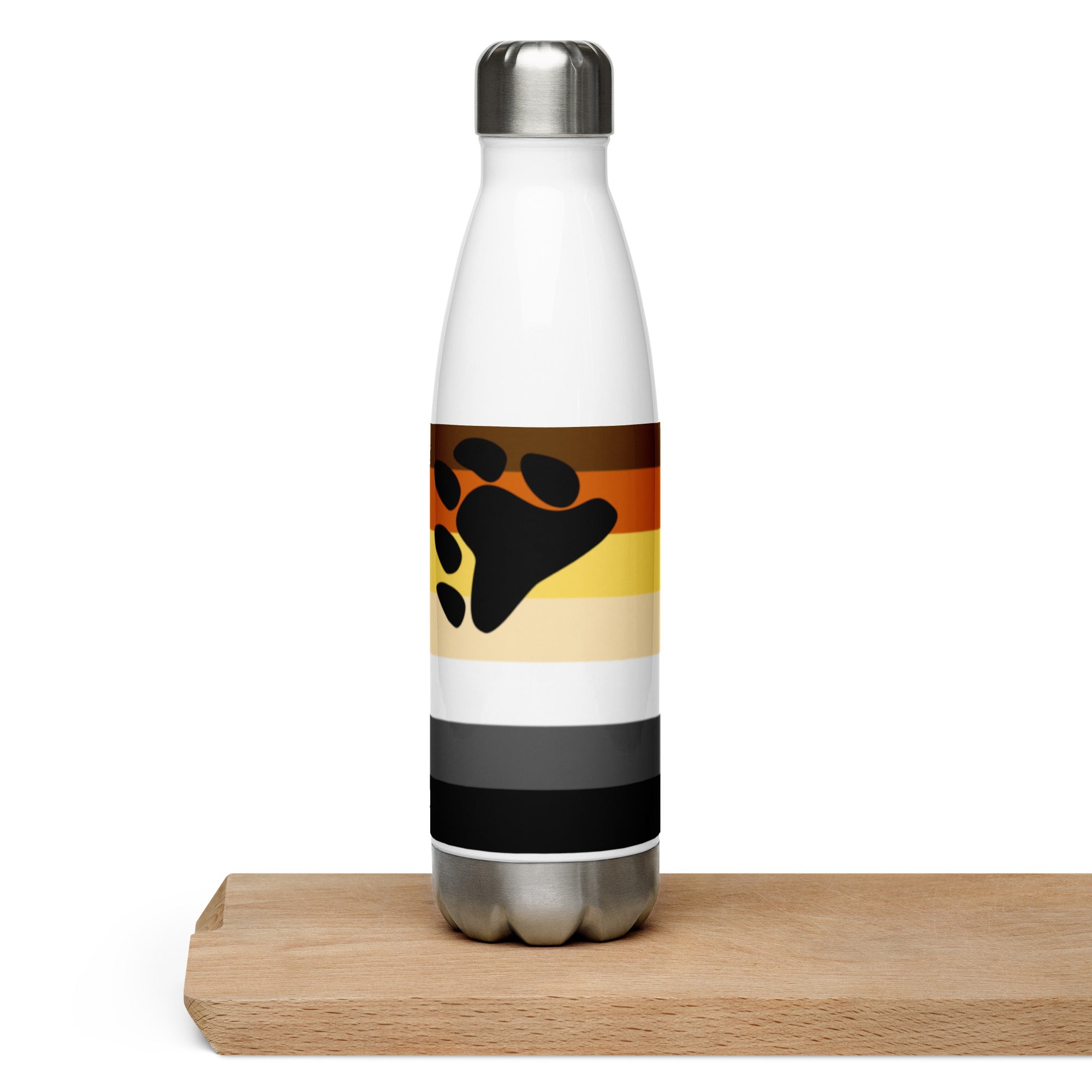 Bear Pride Flag Stainless Steel Water Bottle – 500ml BPA-Free Reusable Insulated Flask | LGBTQIA+ Community Edition