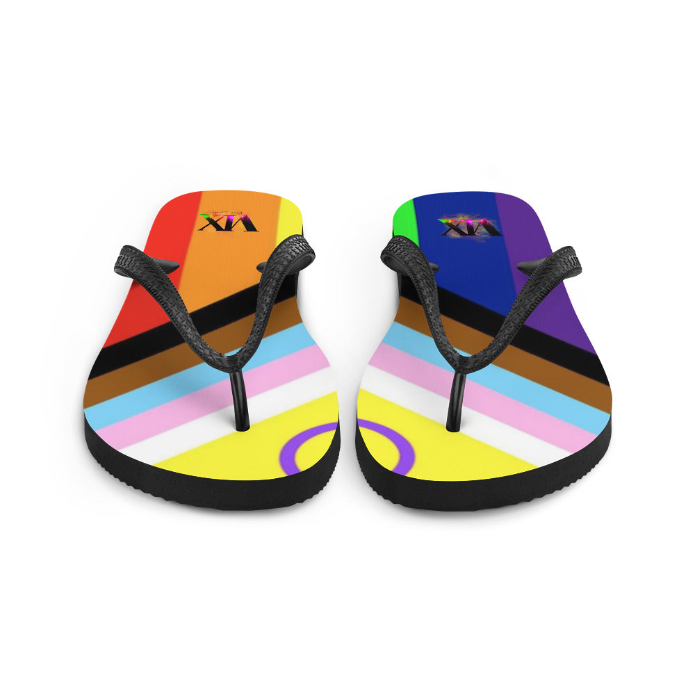VOCE LINDX Intersex Pride Flip‑Flops – Rubber Sole with Soft Lined Strap & Non‑Slip Grip – Inclusive Summer Footwear