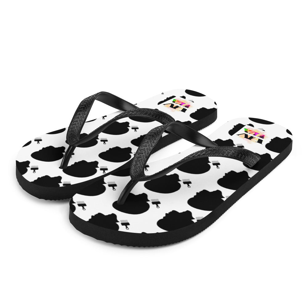 Black Power Flip-Flops – Cushioned Sole Sandals with Empowerment Fist Design | Bold Statement Footwear