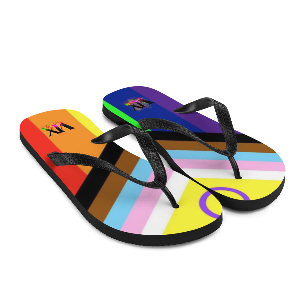 VOCE LINDX Intersex Pride Flip‑Flops – Rubber Sole with Soft Lined Strap & Non‑Slip Grip – Inclusive Summer Footwear