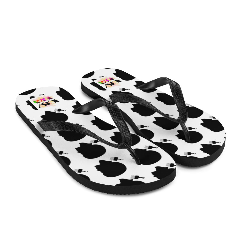 Black Power Flip-Flops – Cushioned Sole Sandals with Empowerment Fist Design | Bold Statement Footwear