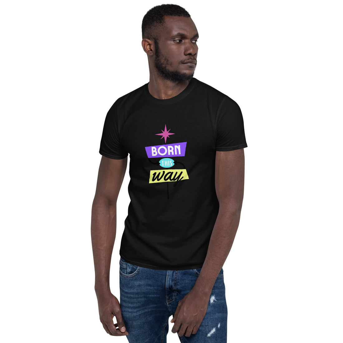 Born This Way” Pride T-Shirt – 100% Cotton Softstyle Short Sleeve Tee | LGBTQIA+ Empowerment Design