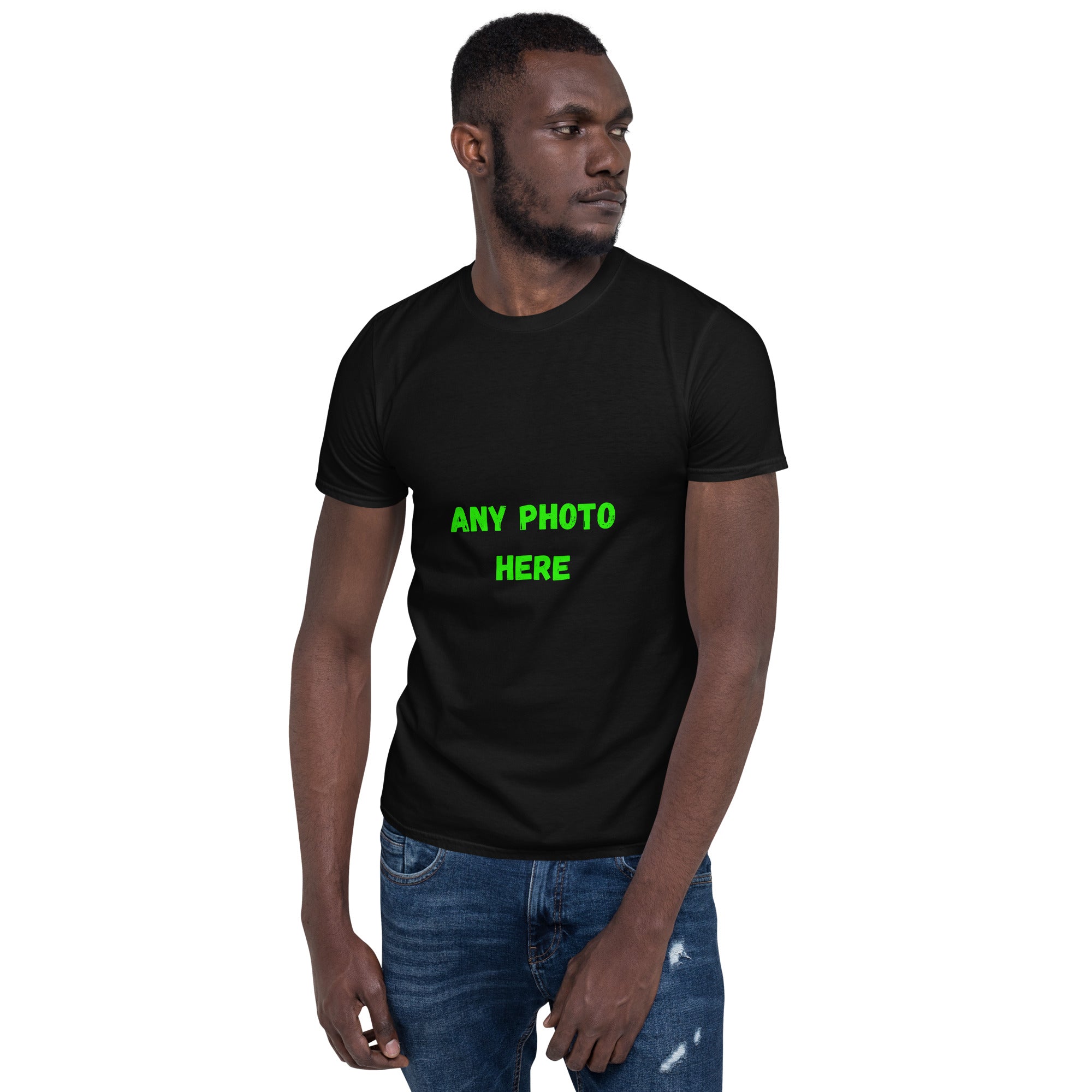 VOCE LINDX Short Sleeve T‑Shirt – Upload Your Photo or Image – 100 % Cotton Jersey, Personalised & Comfortable