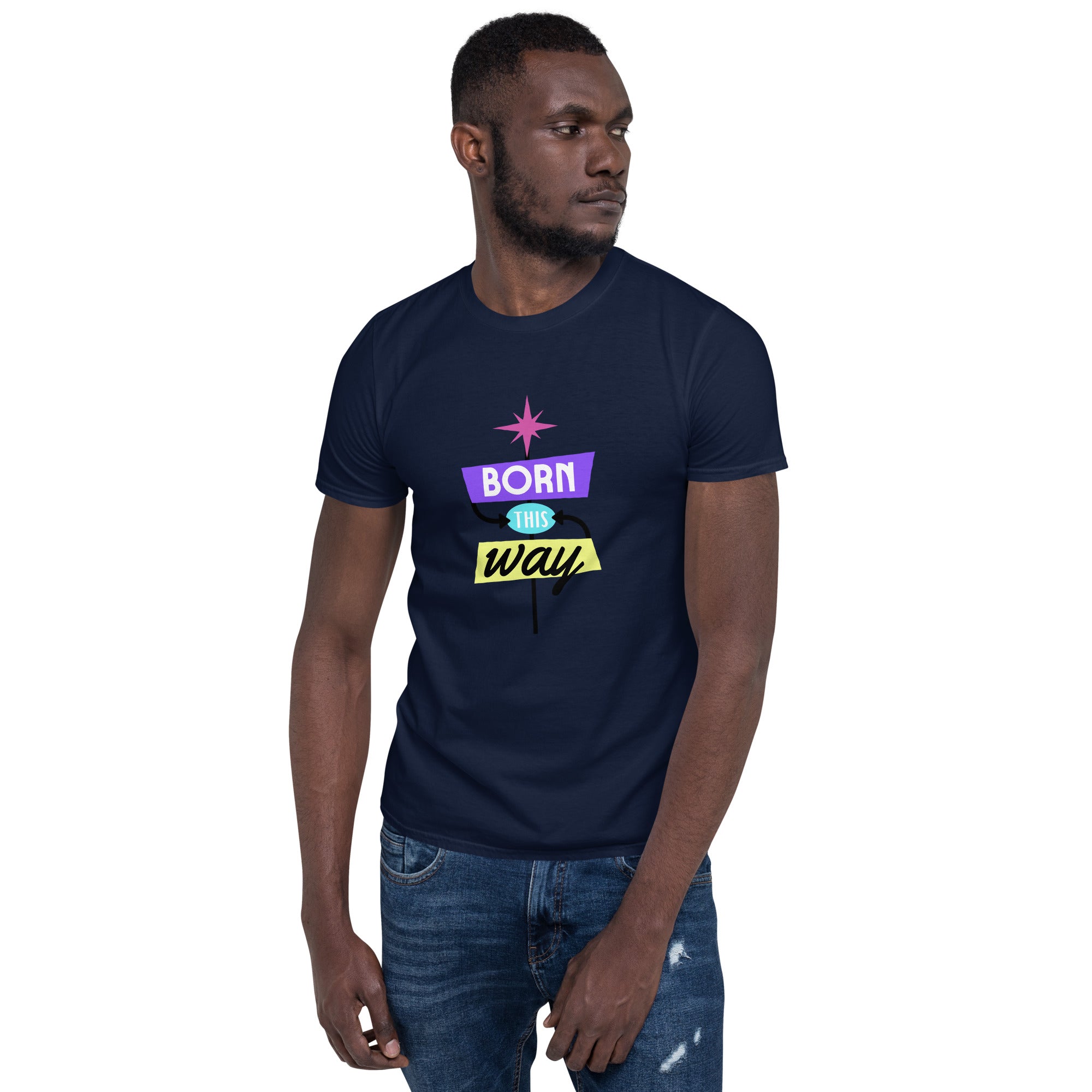 Born This Way” Pride T-Shirt – 100% Cotton Softstyle Short Sleeve Tee | LGBTQIA+ Empowerment Design