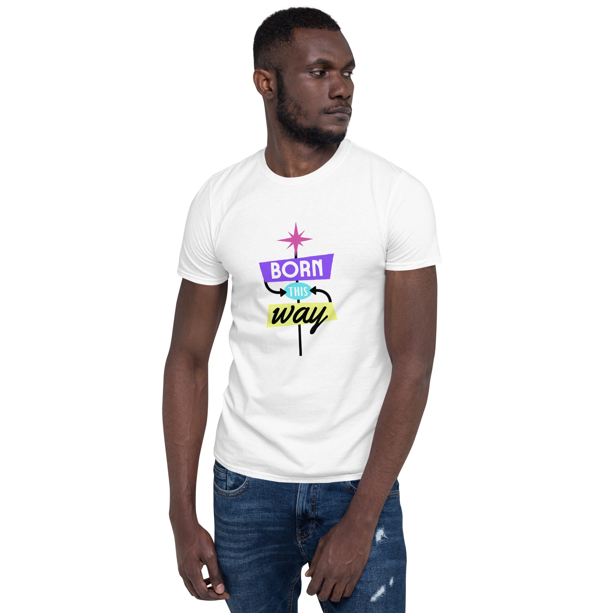 Born This Way” Pride T-Shirt – 100% Cotton Softstyle Short Sleeve Tee | LGBTQIA+ Empowerment Design