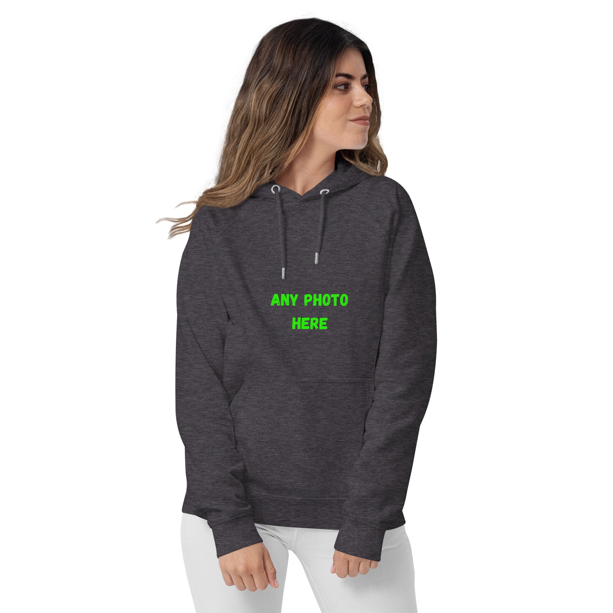 VOCE LINDX Eco Raglan Hoodie – Upload Your Photo or Design – Organic Cotton Comfort, Sustainable & Customisable