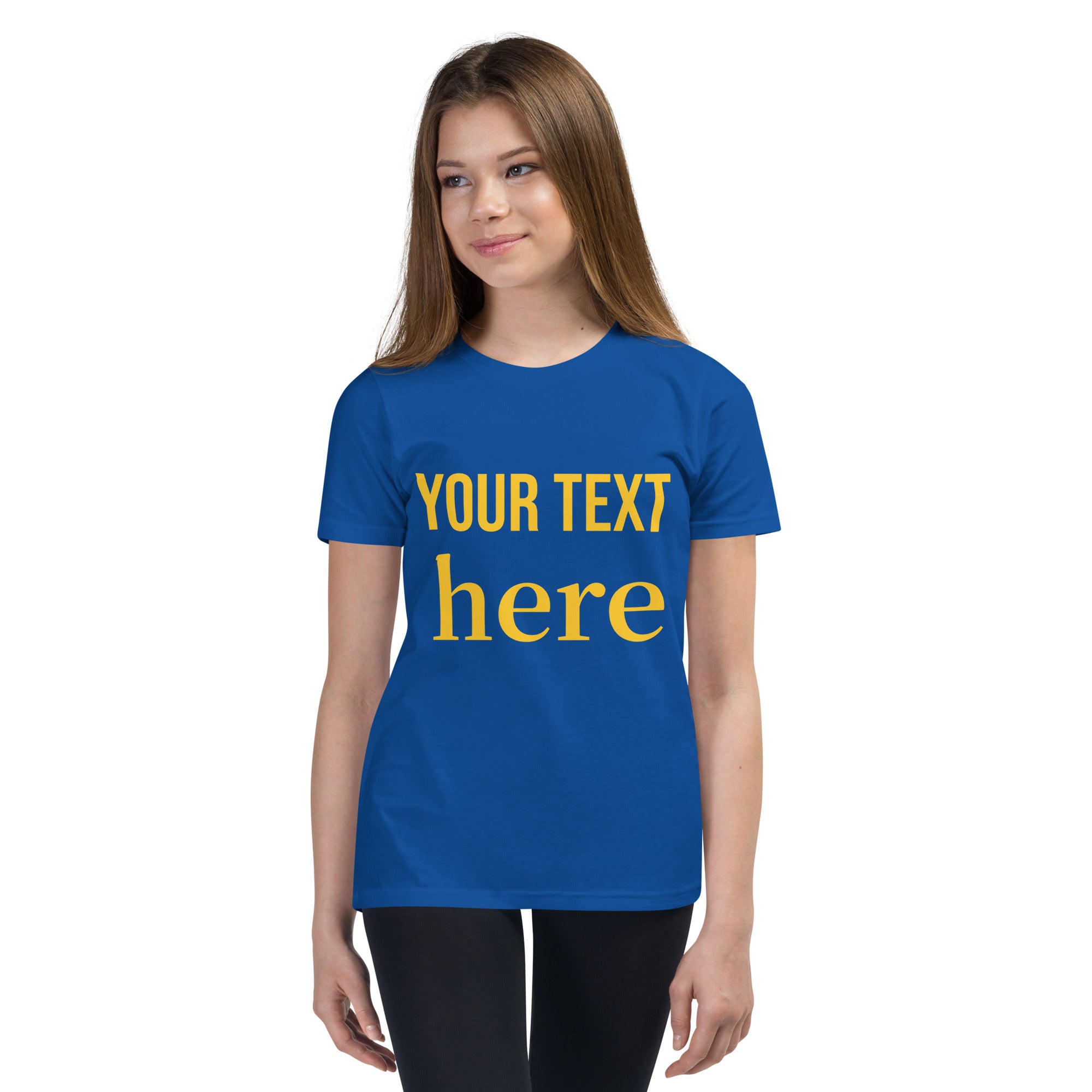VOCE LINDX Youth Short‑Sleeve Tee – Upload Your Text or Message – 100 % Cotton Jersey, Comfortable & Customisable