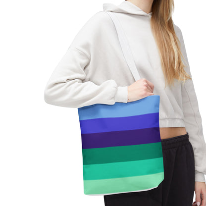 Gay Pride Flag Tote Bag – Durable Polyester, Multiple Sizes &amp; Handle Colors | Inclusive LGBTQIA+ Accessory | Voce Lindx