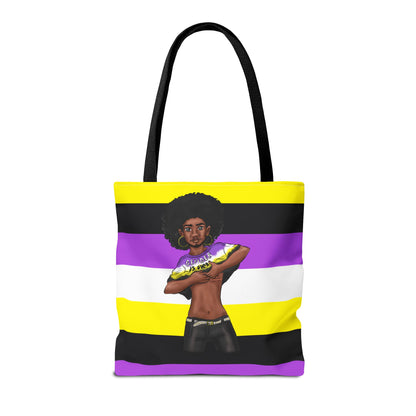 Nonbinary Pride Tote Bag – “Gender Is Over” Art, Durable Polyester, Multiple Sizes | Inclusive LGBTQIA+ Accessory | Voce Lindx