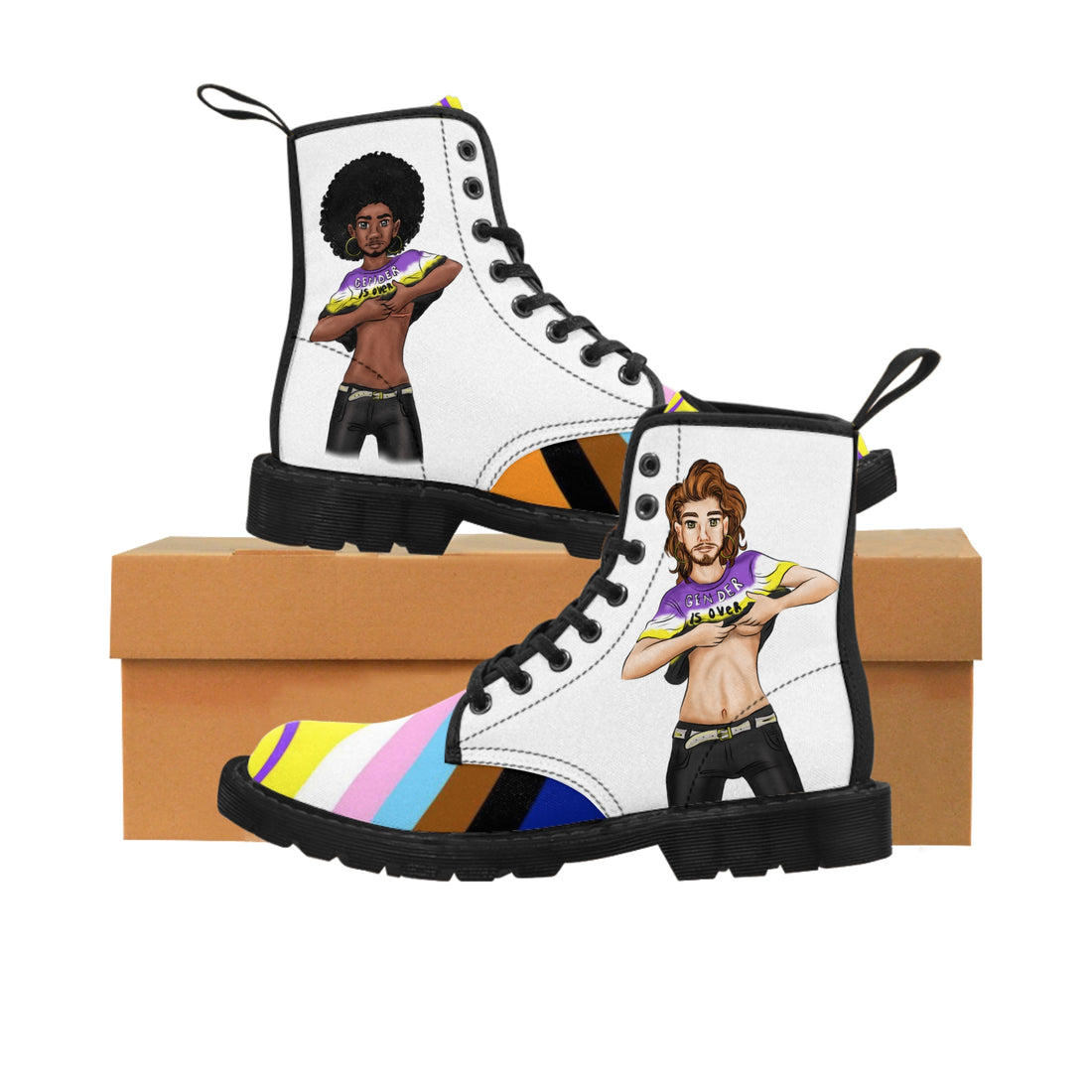 Pride Boots – LGBTQIAP+ Rainbow Flag | Inclusive Gender-Neutral Footwear