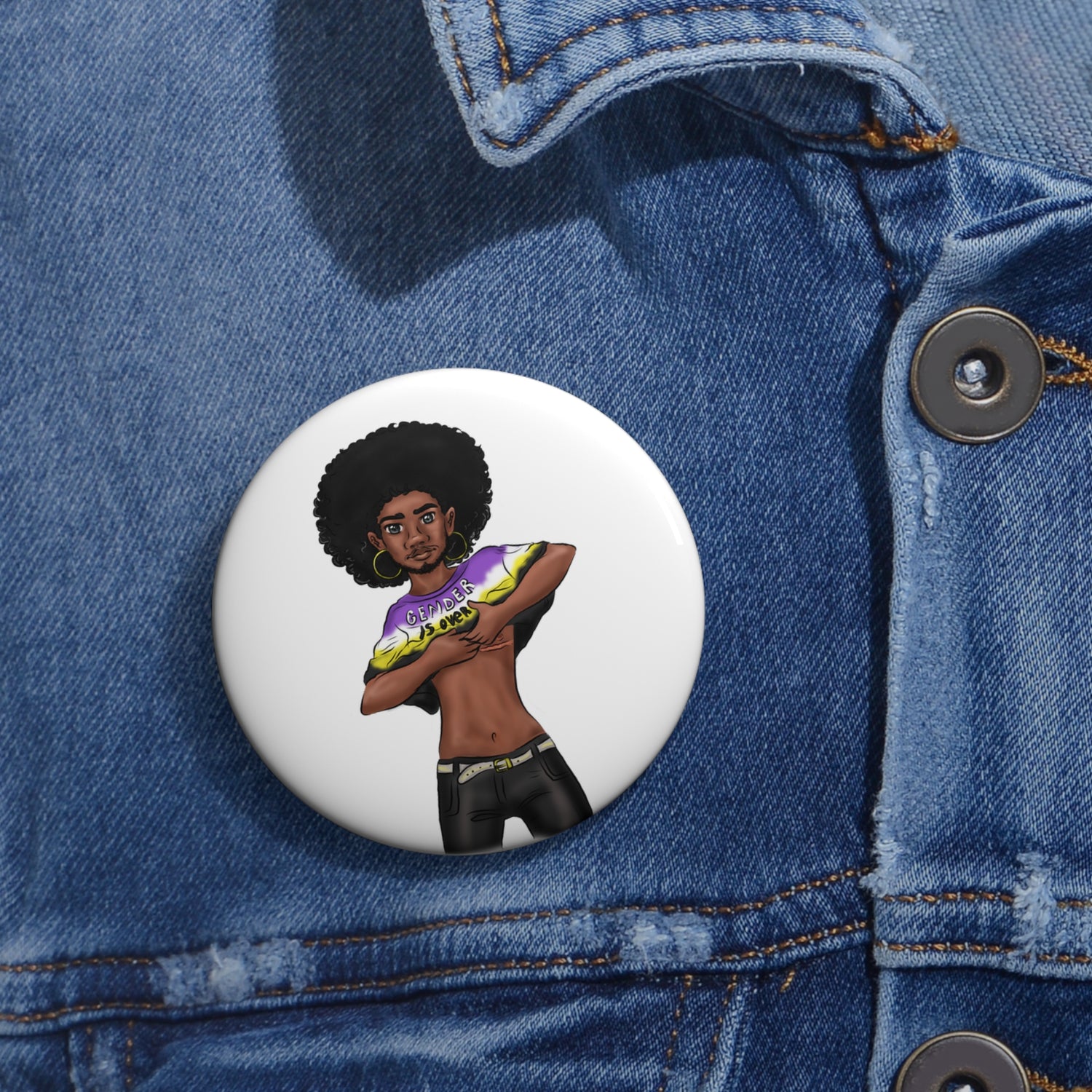 VOCE LINDX ‘Gender Is Over’ Enamel Pin – Activist Statement Badge – Sustainable Inclusive Accessory