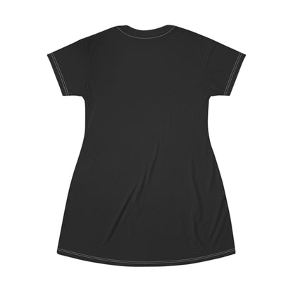 Gender Is Over T-Shirt Dress – Gender-Free, Nonbinary Pride Art, Lightweight Polyester | Voce Lindx