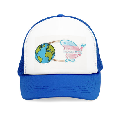 Trans Em Trans Mesh Cap – Gender-Free, Adjustable, Inclusive Pride Hat | Voce Lindx