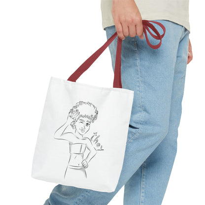 They Pronoun Tote Bag – Gender-Free, Black Line Art, Durable Polyester, Multiple Sizes | Inclusive LGBTQIA+ Accessory | Voce Lindx