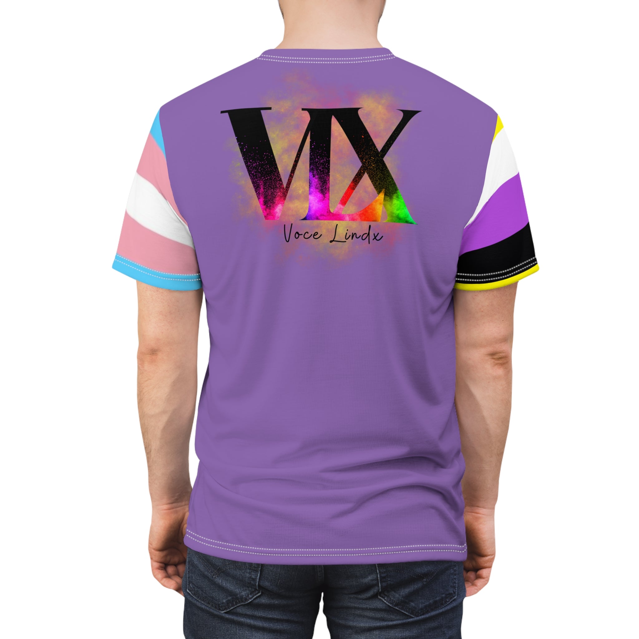 Gender Is Over Gender-Free Tee – Nonbinary &amp; Trans Pride Sleeves, Inclusive LGBTQIA+ Art, Lightweight Polyester | Voce Lindx