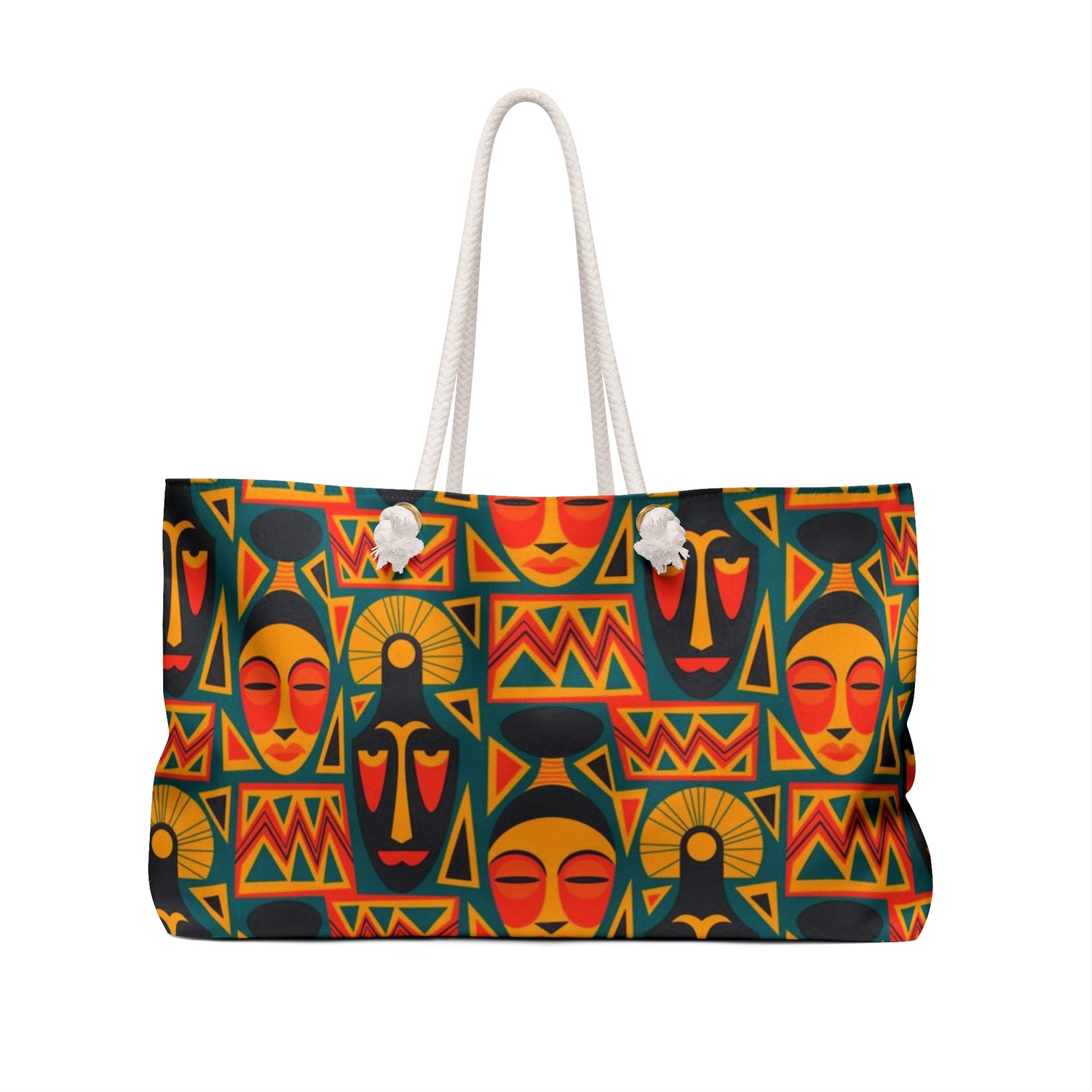 African Faces Weekender Bag – Oversized, Durable Polyester, Rope Handles | Inclusive Travel Tote | Voce Lindx