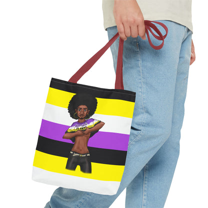 Nonbinary Pride Tote Bag – “Gender Is Over” Art, Durable Polyester, Multiple Sizes | Inclusive LGBTQIA+ Accessory | Voce Lindx