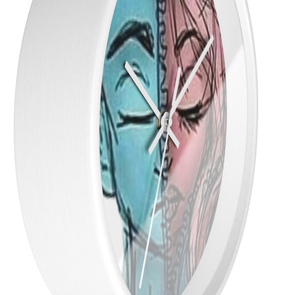 VOCE LINDX Wall Clock – Gender Expression Split Face Art – Silent Mechanism – Decorative Indoor Timepiece