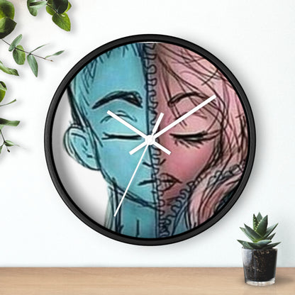 VOCE LINDX Wall Clock – Gender Expression Split Face Art – Silent Mechanism – Decorative Indoor Timepiece