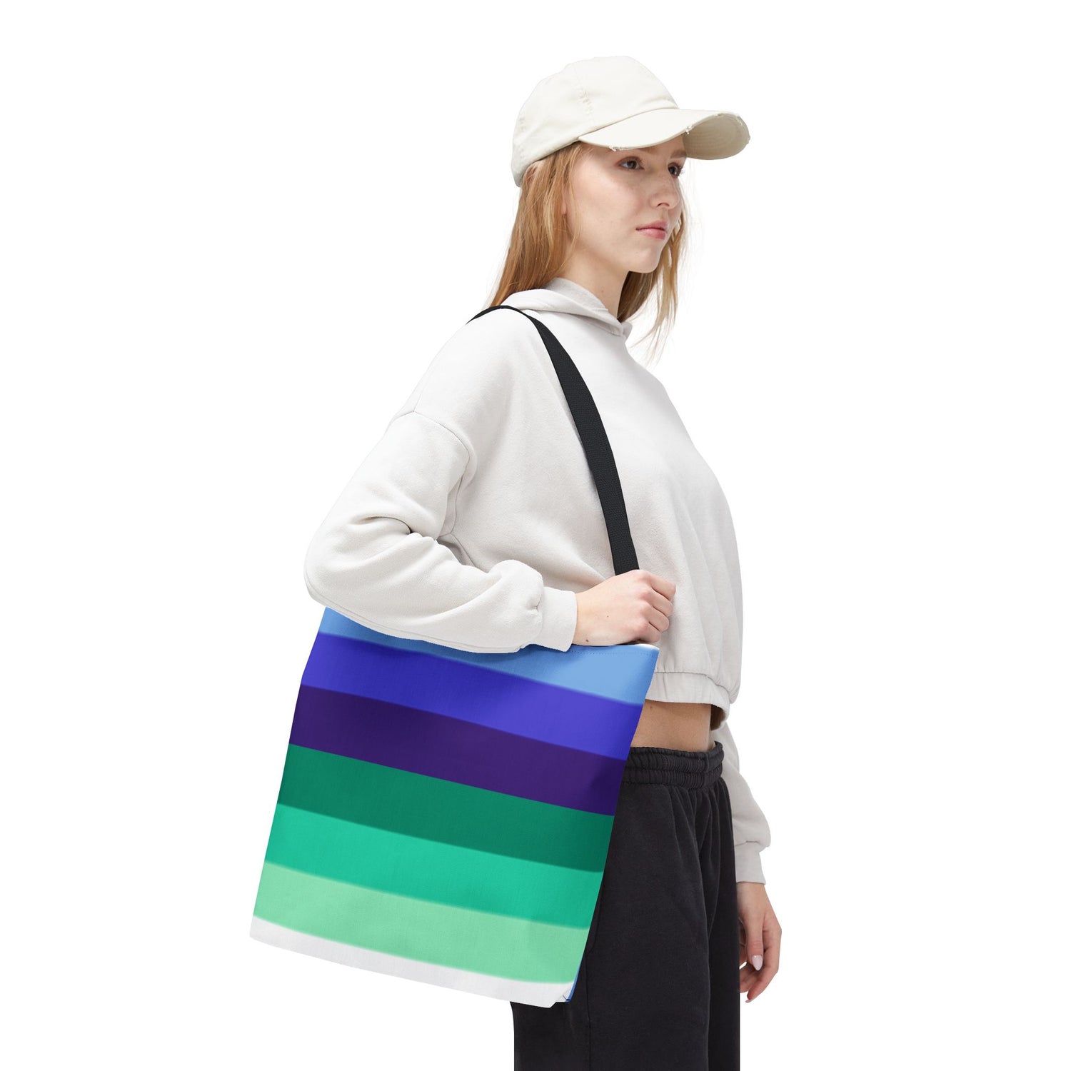 Gay Pride Flag Tote Bag – Durable Polyester, Multiple Sizes &amp; Handle Colors | Inclusive LGBTQIA+ Accessory | Voce Lindx