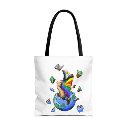 Progress Pride Flag Tote Bag – Breaking Barriers Art, Durable Polyester, Multiple Sizes | Inclusive LGBTQIA+ Accessory | Voce Lindx