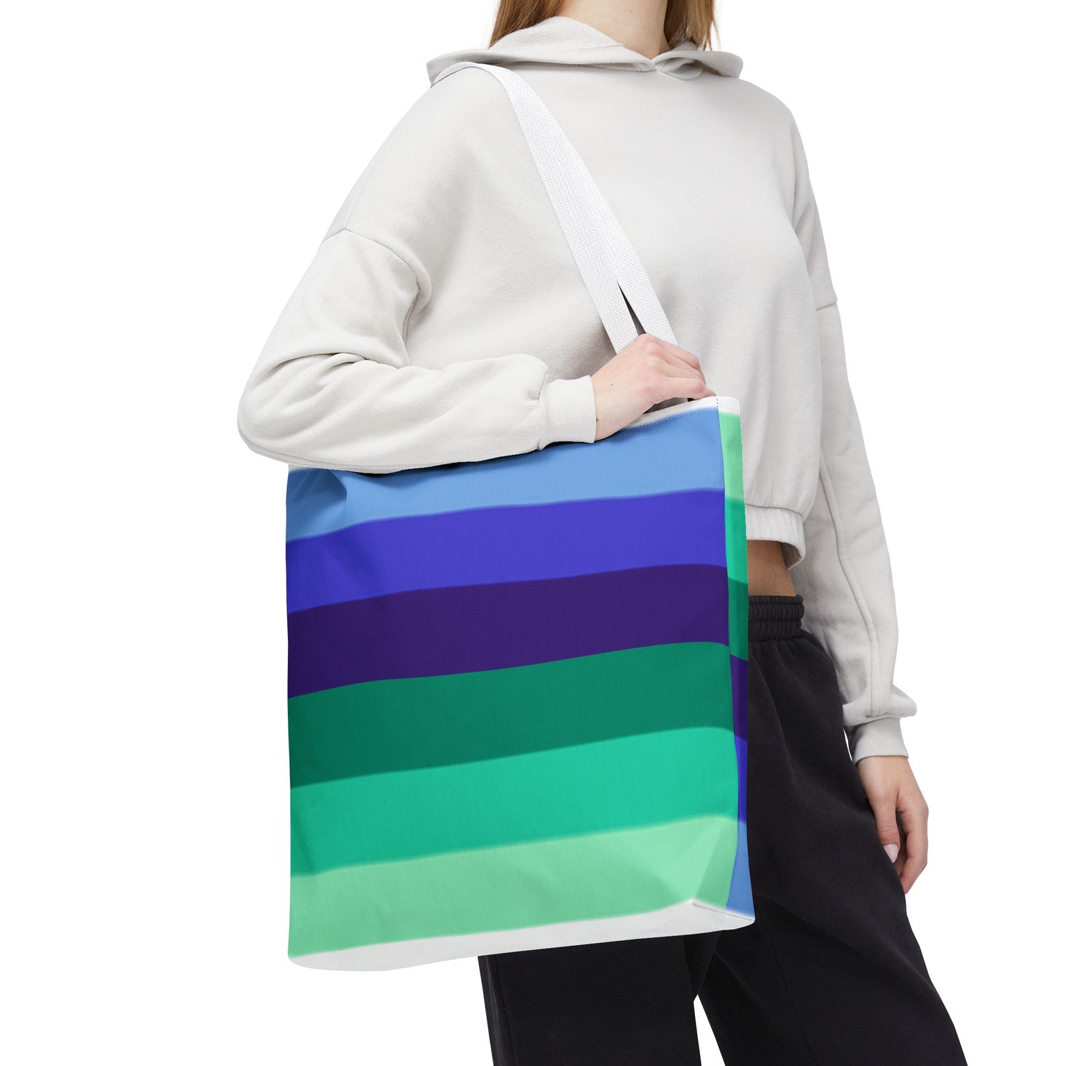 Gay Pride Flag Tote Bag – Durable Polyester, Multiple Sizes &amp; Handle Colors | Inclusive LGBTQIA+ Accessory | Voce Lindx