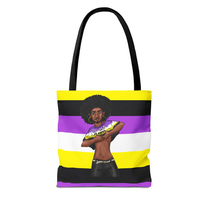 Nonbinary Pride Tote Bag – “Gender Is Over” Art, Durable Polyester, Multiple Sizes | Inclusive LGBTQIA+ Accessory | Voce Lindx
