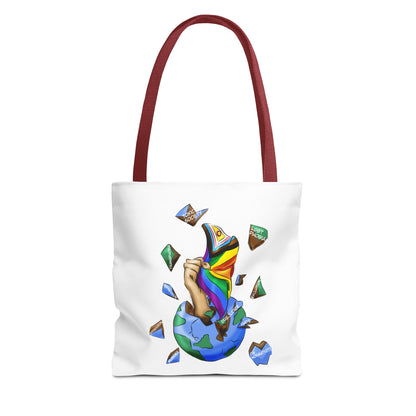 Progress Pride Flag Tote Bag – Breaking Barriers Art, Durable Polyester, Multiple Sizes | Inclusive LGBTQIA+ Accessory | Voce Lindx