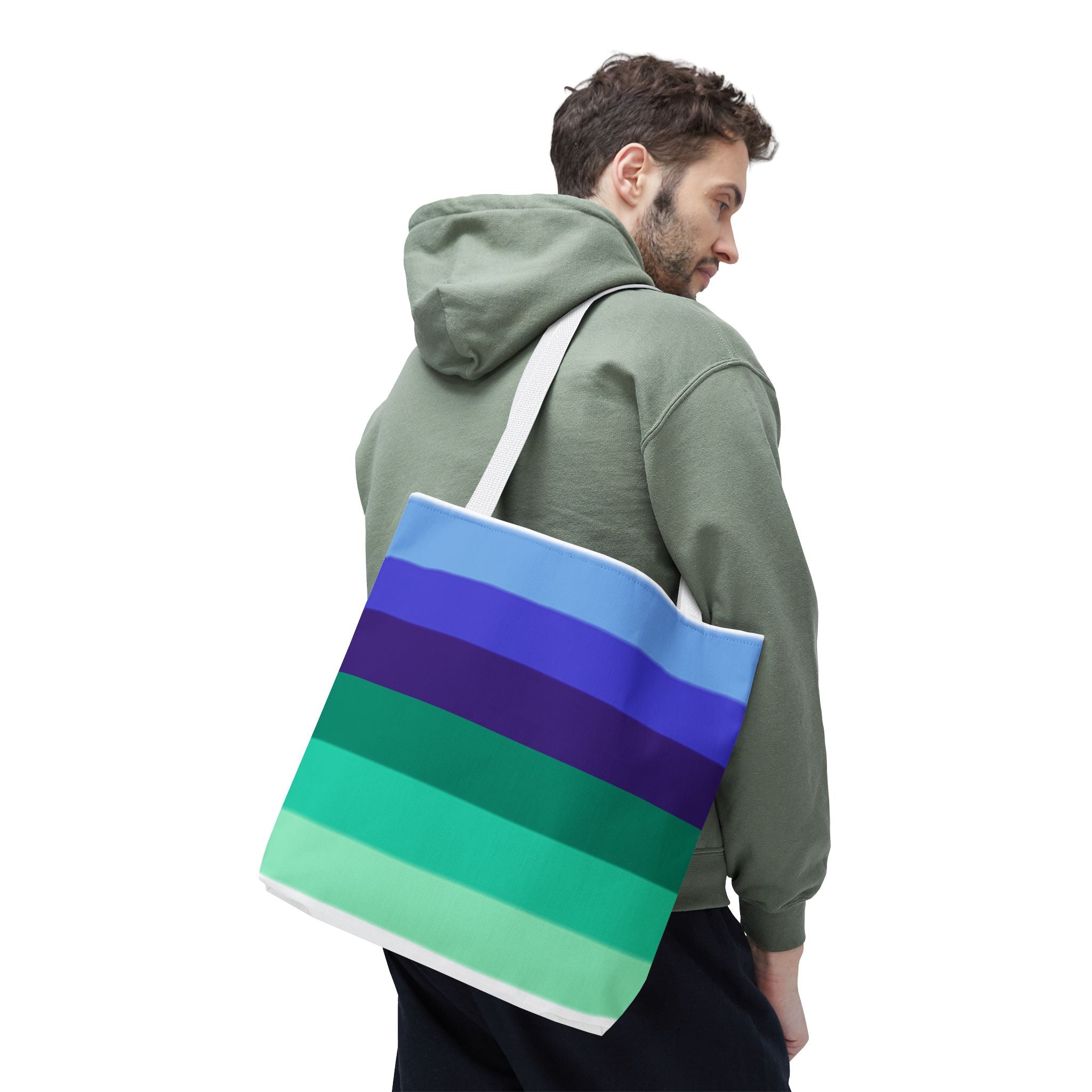 Gay Pride Flag Tote Bag – Durable Polyester, Multiple Sizes &amp; Handle Colors | Inclusive LGBTQIA+ Accessory | Voce Lindx