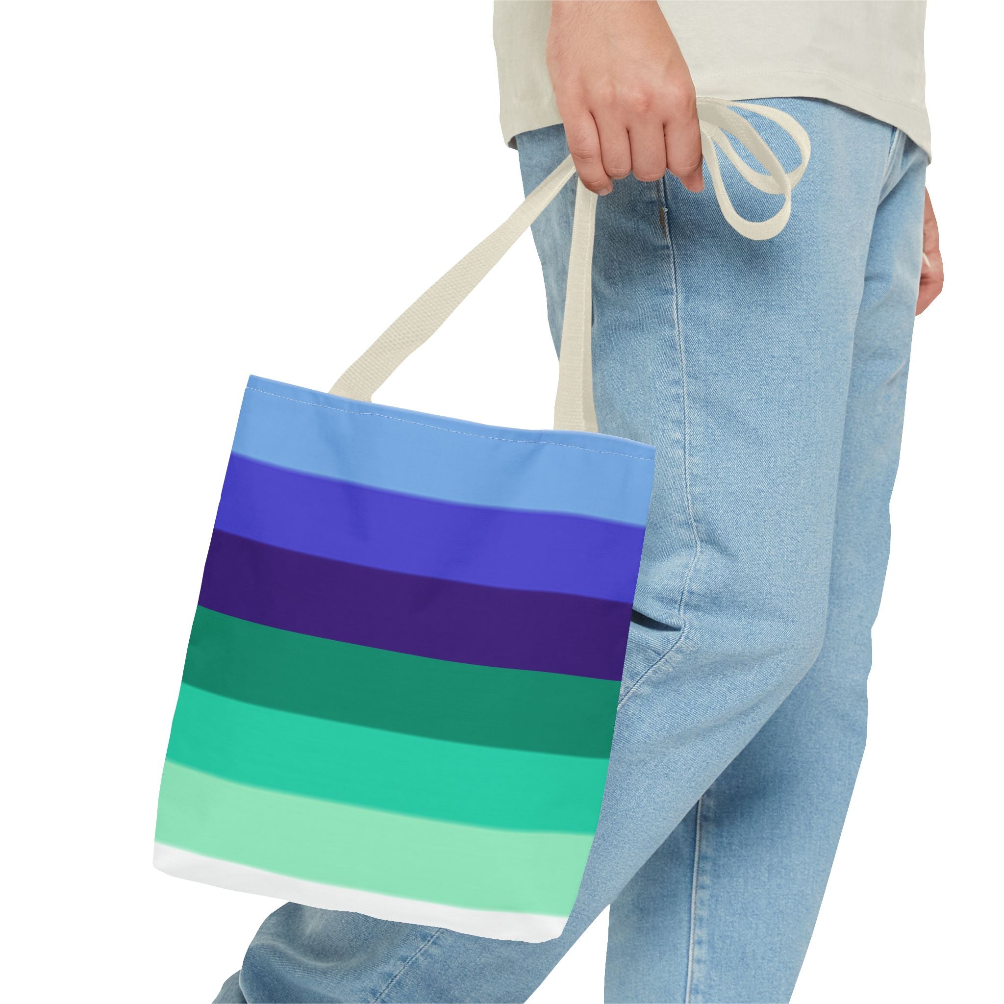 Gay Pride Flag Tote Bag – Durable Polyester, Multiple Sizes &amp; Handle Colors | Inclusive LGBTQIA+ Accessory | Voce Lindx