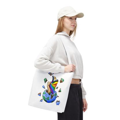Progress Pride Flag Tote Bag – Breaking Barriers Art, Durable Polyester, Multiple Sizes | Inclusive LGBTQIA+ Accessory | Voce Lindx