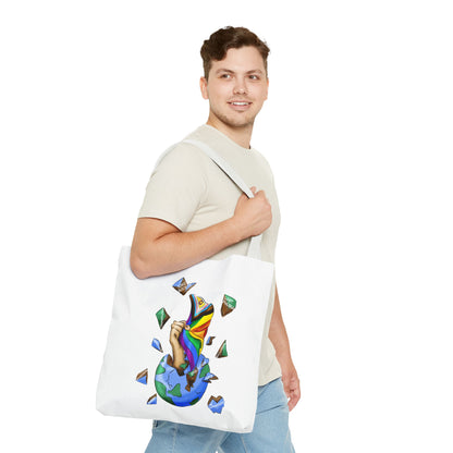 Progress Pride Flag Tote Bag – Breaking Barriers Art, Durable Polyester, Multiple Sizes | Inclusive LGBTQIA+ Accessory | Voce Lindx