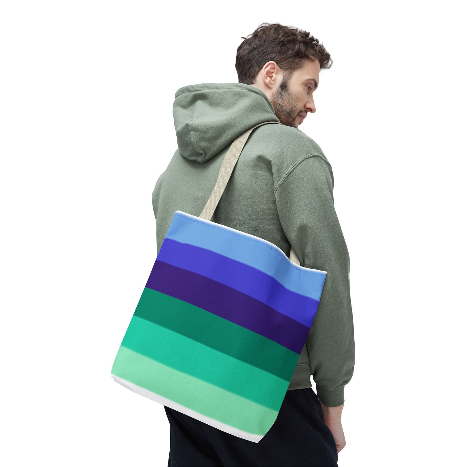 Gay Pride Flag Tote Bag – Durable Polyester, Multiple Sizes &amp; Handle Colors | Inclusive LGBTQIA+ Accessory | Voce Lindx