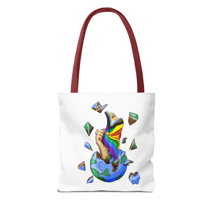 Progress Pride Flag Tote Bag – Breaking Barriers Art, Durable Polyester, Multiple Sizes | Inclusive LGBTQIA+ Accessory | Voce Lindx