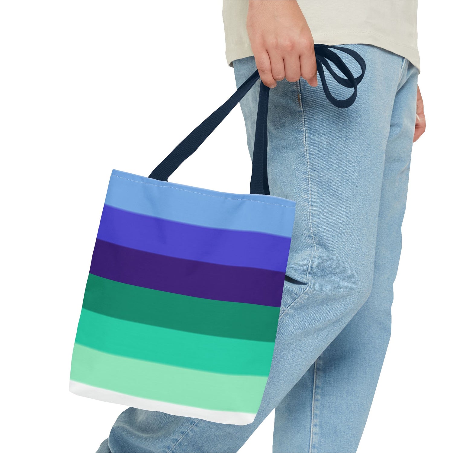 Gay Pride Flag Tote Bag – Durable Polyester, Multiple Sizes &amp; Handle Colors | Inclusive LGBTQIA+ Accessory | Voce Lindx