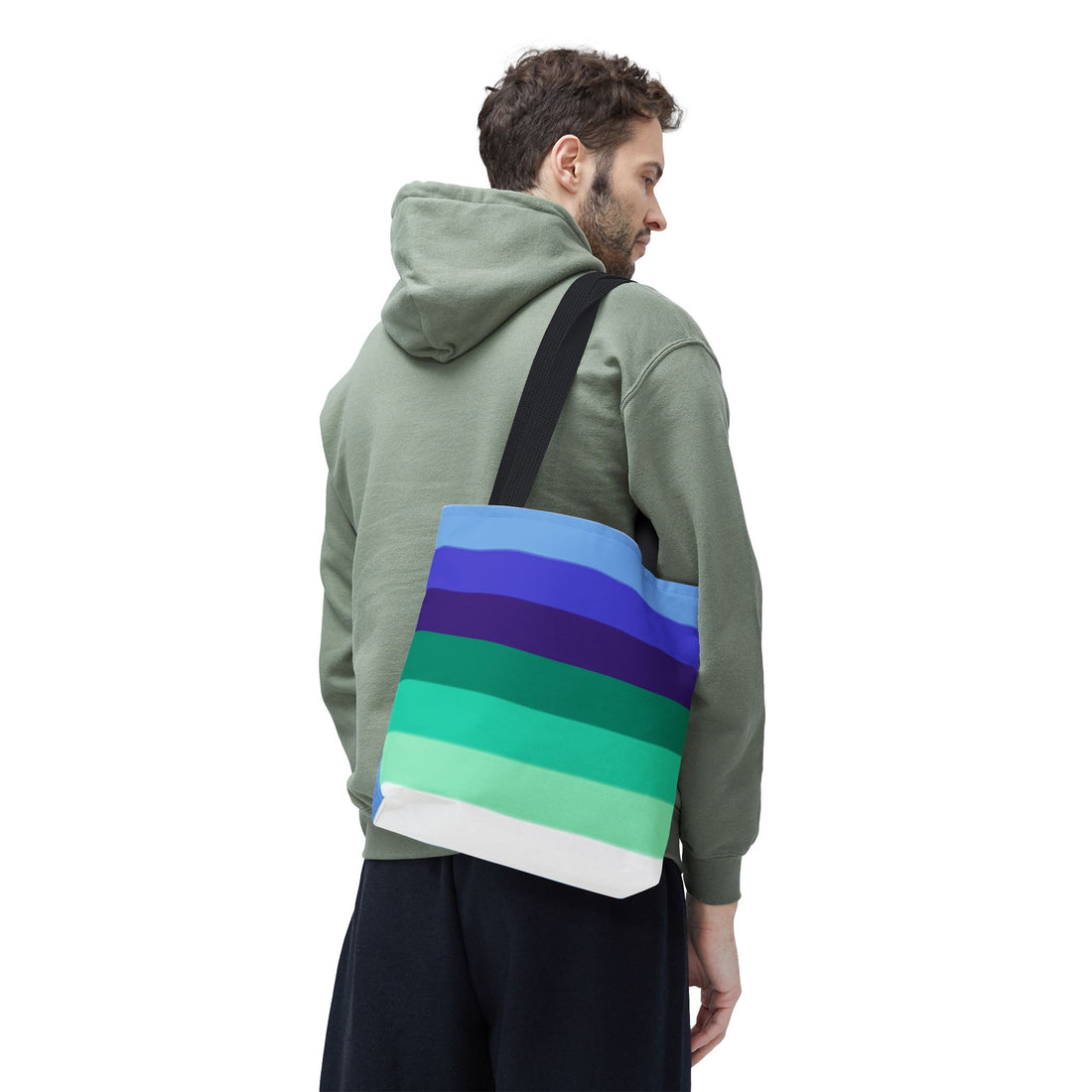 Gay Pride Flag Tote Bag – Durable Polyester, Multiple Sizes &amp; Handle Colors | Inclusive LGBTQIA+ Accessory | Voce Lindx