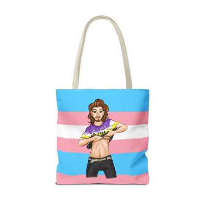 Trans Pride Tote Bag – “Gender Is Over” Art, Durable Polyester, Multiple Sizes | Inclusive LGBTQIA+ Accessory | Voce Lindx
