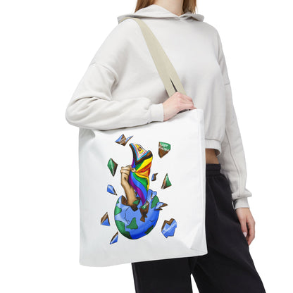 Progress Pride Flag Tote Bag – Breaking Barriers Art, Durable Polyester, Multiple Sizes | Inclusive LGBTQIA+ Accessory | Voce Lindx
